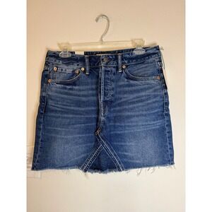 AE77 Denim Mini Skirt Size 28 NWT $168 MSRP